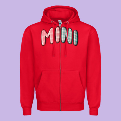 Mini Christmas Plaid Zipper Hoodie Designed By Maliassmallbusiness