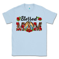 Dusty Blue blessed mom lady of guadalupe Classic Tee - BarkalooDesign