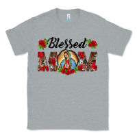 Heather Grey blessed mom lady of guadalupe Classic Tee - BarkalooDesign