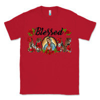 Red blessed mom lady of guadalupe Classic Tee - BarkalooDesign