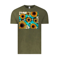 Vintage Olive gemstone sunflower Vintage Tee - JahusDesignShop