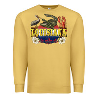 Antique Gold louisiana state Premium Sweatshirt - BarkalooDesign