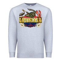 Heather Grey louisiana state Premium Sweatshirt - BarkalooDesign