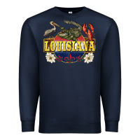 Navy louisiana state Premium Sweatshirt - BarkalooDesign