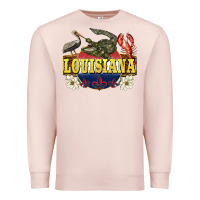 Pale Pink louisiana state Premium Sweatshirt - BarkalooDesign