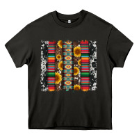 Asphalt cowhıde aztec serape wıth leopard and sunflowers brushstroke Heavy Core Tee - Artiststas