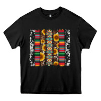 Black cowhıde aztec serape wıth leopard and sunflowers brushstroke Heavy Core Tee - Artiststas