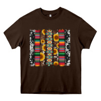 Chocolate Brown cowhıde aztec serape wıth leopard and sunflowers brushstroke Heavy Core Tee - Artiststas
