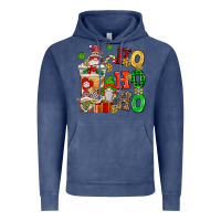Vintage Denim ho ho ho christmas latte with gnomies Vintage Hoodie - AdoDesignShop