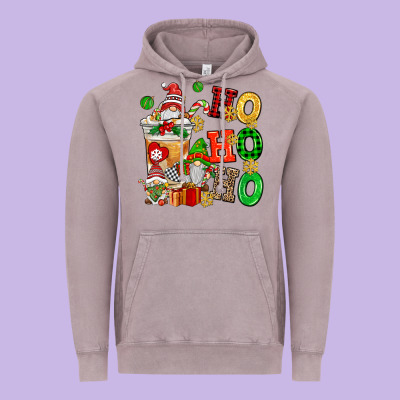 Ho Ho Ho Christmas Latte With Gnomies Vintage Hoodie Designed By Adodesignshop