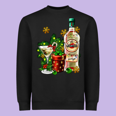 Cocrtail Martini And Gift And Snow Heavyweight Sweatshirt Designed By Adodesignshop