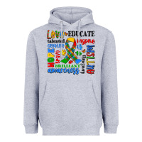 Heather Grey autism awareness typography Heavyweight Hoodie - Artiststas