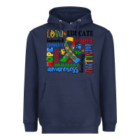 Navy autism awareness typography Heavyweight Hoodie - Artiststas