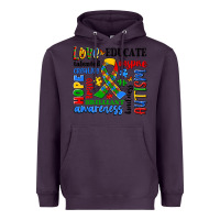 Plum autism awareness typography Heavyweight Hoodie - Artiststas