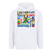 White autism awareness typography Heavyweight Hoodie - Artiststas