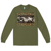 Army Green leopard cowhide pattern background Long Sleeve Tee - Jasminsmagicworld