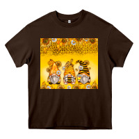 Chocolate Brown bumble bee gnomes Heavy Core Tee - Zillion Design Studio