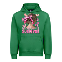 Emerald breast cancer survivor messy bun Urban Hoodie - CowGirlArtShop