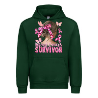 Forest Green breast cancer survivor messy bun Urban Hoodie - CowGirlArtShop
