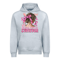 Heather Grey breast cancer survivor messy bun Urban Hoodie - CowGirlArtShop