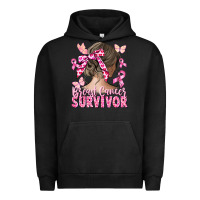 Pigment Black breast cancer survivor messy bun Urban Hoodie - CowGirlArtShop