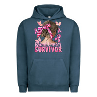 Pigment Midnight Navy breast cancer survivor messy bun Urban Hoodie - CowGirlArtShop