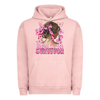 Pigment Salmon breast cancer survivor messy bun Urban Hoodie - CowGirlArtShop