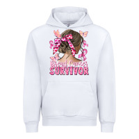 White breast cancer survivor messy bun Urban Hoodie - CowGirlArtShop