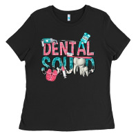Black dental squad with cowhide Ladies Tee - texasbilliewilder