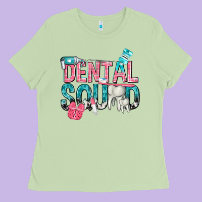 Dental Squad With Cowhide Ladies Tee Designed By Texasbilliewilder