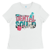 White dental squad with cowhide Ladies Tee - texasbilliewilder