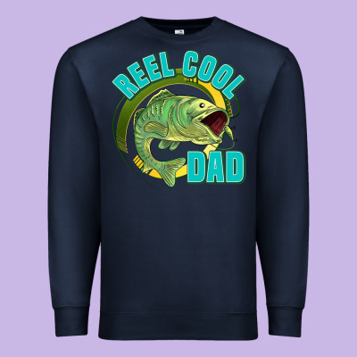 Reel Cool Dad Premium Sweatshirt Designed By Jasminsmagicworld