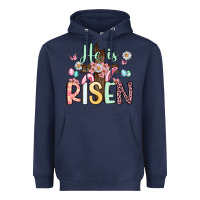Navy he is risen Heavyweight Hoodie - Artiststas