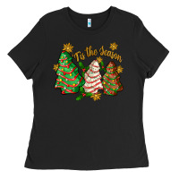 Black 'tis the season christmas cake Ladies Tee - Zillion Design Studio