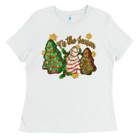 White 'tis the season christmas cake Ladies Tee - Zillion Design Studio