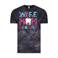 Cloud Black Wife Mom Dentist With Tooth And Floss Vintage Tee - AdoDesignShop