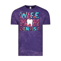 Cloud Purple Wife Mom Dentist With Tooth And Floss Vintage Tee - AdoDesignShop