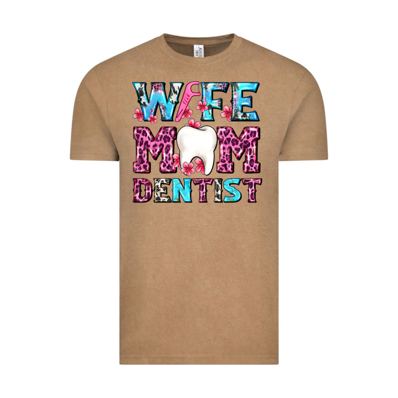 Wife Mom Dentist With Tooth And Floss Vintage Tee by AdoDesignShop | Teevron