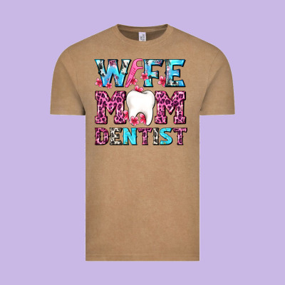 Wife Mom Dentist With Tooth And Floss Vintage Tee Designed By Adodesignshop