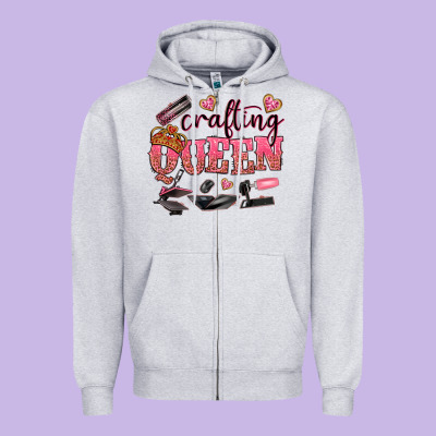 Crafting Queen Zipper Hoodie Designed By Nancycooperartshop