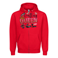 Red crafting queen Zipper Hoodie - NancyCooperArtShop