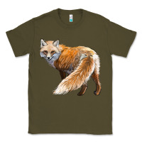 Army Green Red Fox Classic Tee - LillyAllenDesigns