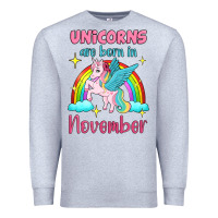 Heather Grey unicorns are born in november Premium Sweatshirt - Jasminsmagicworld