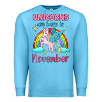 Ocean Blue unicorns are born in november Premium Sweatshirt - Jasminsmagicworld
