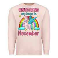 Pale Pink unicorns are born in november Premium Sweatshirt - Jasminsmagicworld