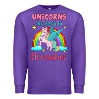 Purple unicorns are born in november Premium Sweatshirt - Jasminsmagicworld