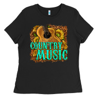Black country music western Ladies Tee - texasbilliewilder