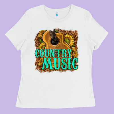 Country Music Western Ladies Tee Designed By Texasbilliewilder