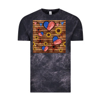 Cloud Black 4th of july hearts seamless pattern Vintage Tee - BundleAndBundleShop