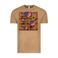 Vintage Camel 4th of july hearts seamless pattern Vintage Tee - BundleAndBundleShop